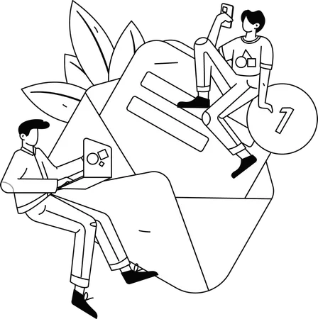 Couple giving User Experience  Illustration