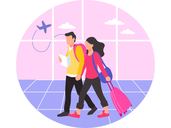 Couple Going for trip  Illustration