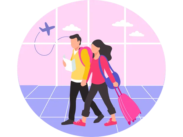 Couple Going for trip  Illustration