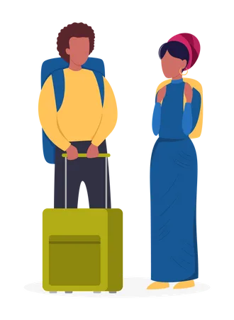 Couple going for Vacation Illustration