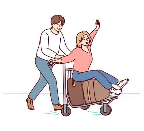 Couple going for vacation  Illustration