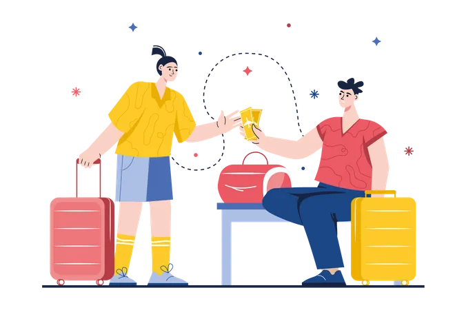 Couple going for vacation  Illustration