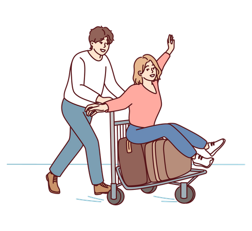 Couple going for vacation  Illustration