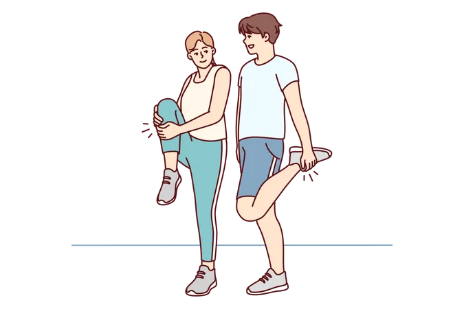 Couple going for workout  Illustration