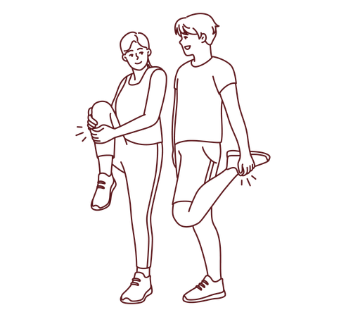 Couple going for workout  Illustration