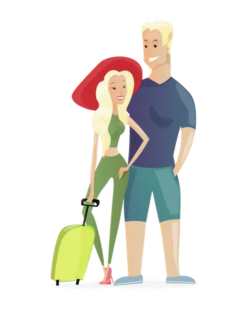 Couple going on a vacation  Illustration