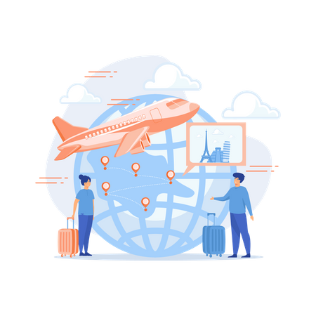 Couple going on holiday  Illustration