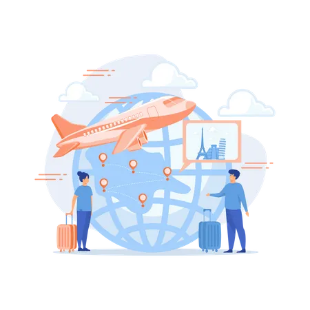 Couple going on holiday  Illustration