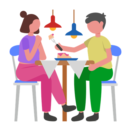 Couple going on night Date  Illustration