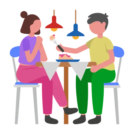 Couple going on night Date  Illustration