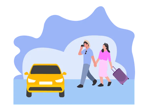 Couple going on travel  Illustration