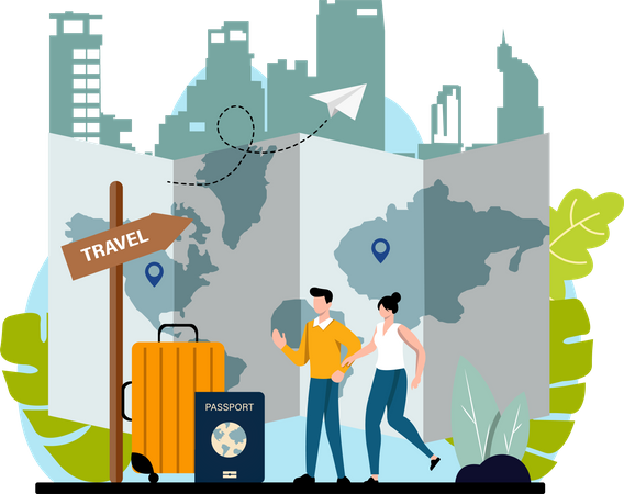 Couple going on travel  Illustration