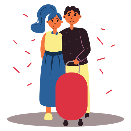 Couple going on trip Illustration