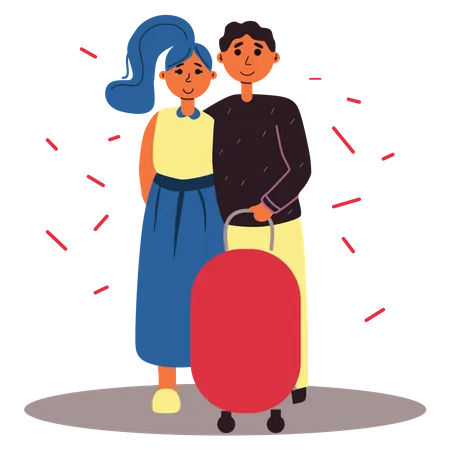 Couple going on trip  Illustration