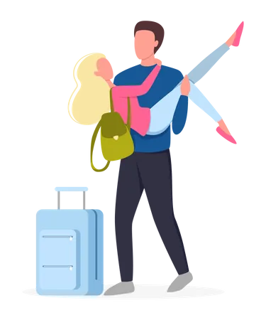 Couple going on trip  Illustration