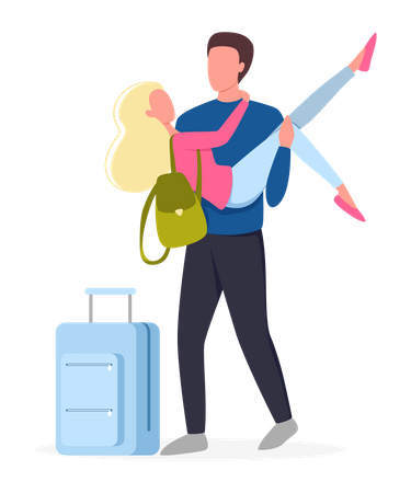 Couple going on trip  Illustration
