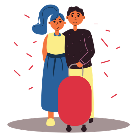 Couple going on trip  Illustration