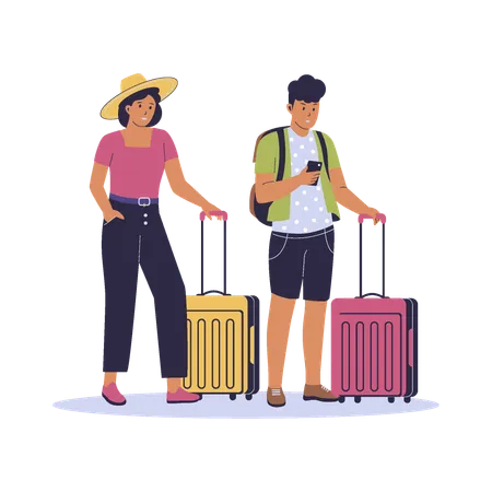People Travel Illustration Concept Vector Flat Illustration Illustration