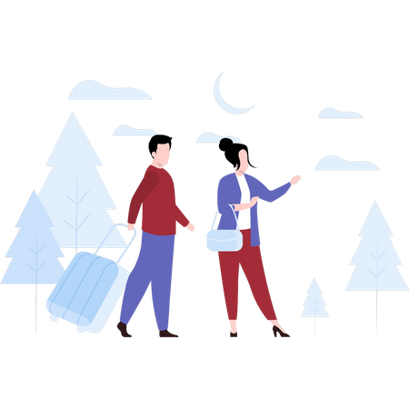 Couple going on vacation Illustration