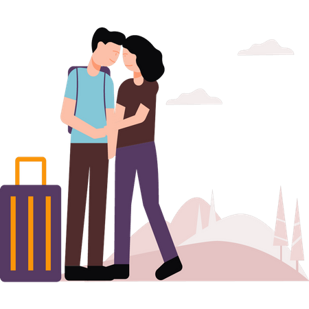 Couple going on vacation  Illustration