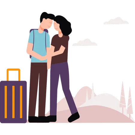 The Couple Is Going On Vacation Illustration