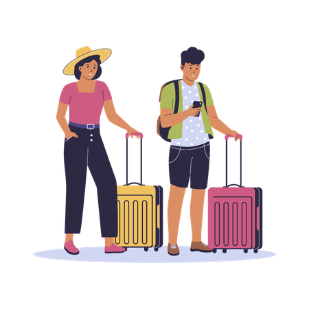 Couple going on vacation  Illustration