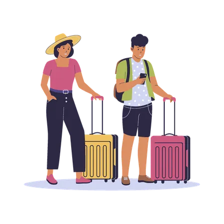 Couple going on vacation  Illustration