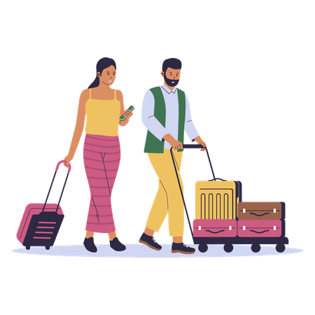 Couple going on vacation  Illustration