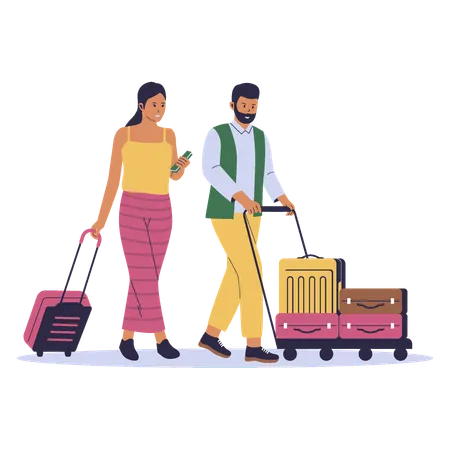 Couple going on vacation  Illustration