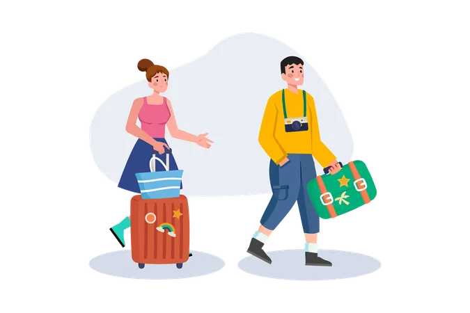 Couple going on vacation  Illustration