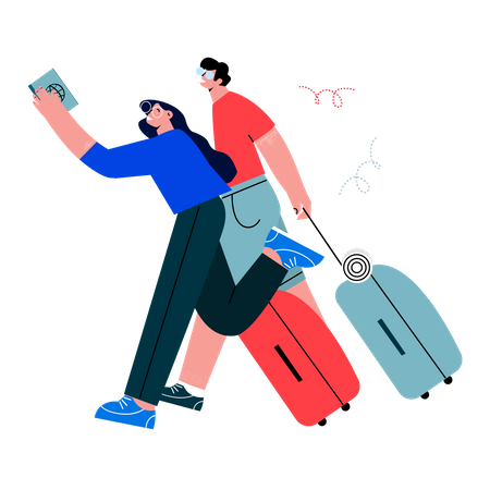 Couple going on vacation  Illustration