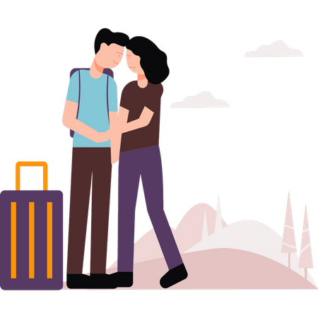 Couple going on vacation  Illustration