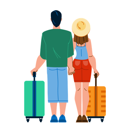 Couple going to trip  Illustration