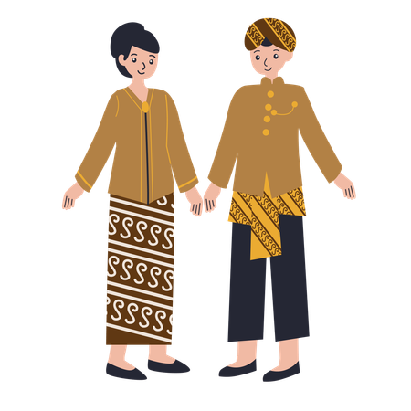 Couple habillé en Jawa Barat  Illustration