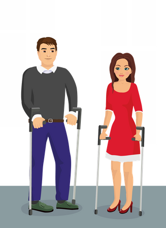 Couple handicapé  Illustration