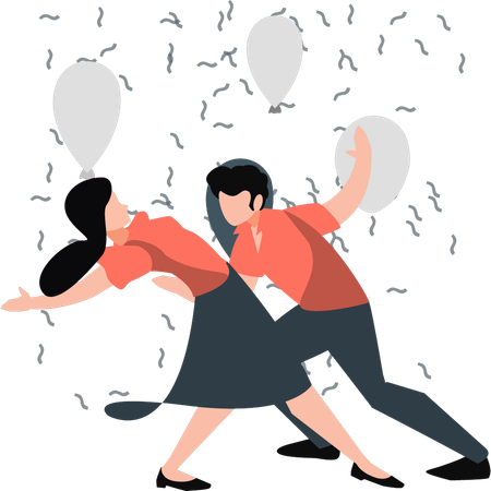 Couple has finished the dance  Illustration