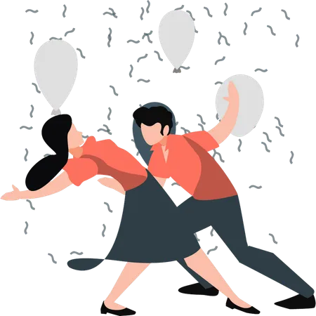 Couple has finished the dance  Illustration