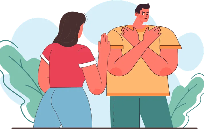 Couple have Deep understanding of emotions through non-verbal communication  イラスト