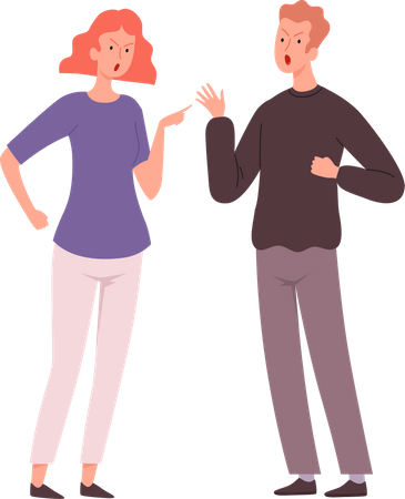 Couple having argument  Illustration