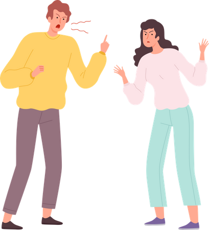 Couple having conflict  Illustration