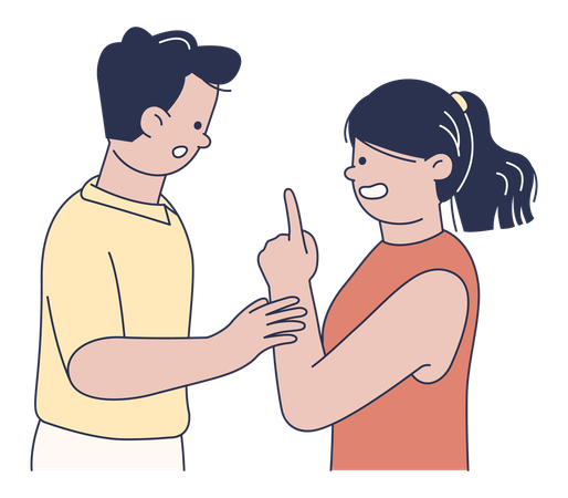 Couple having Disagreement in relationship  Illustration