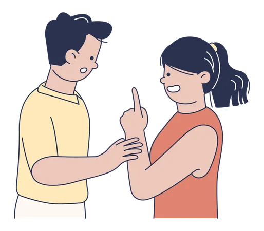 Couple having Disagreement in relationship  Illustration