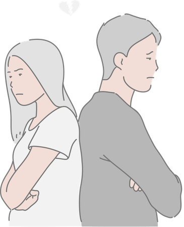 Couple having fight  Illustration