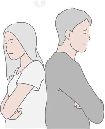 Couple having fight  Illustration