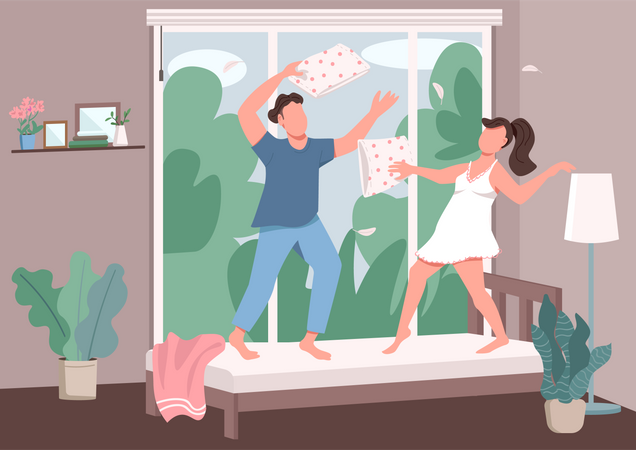 Couple having fun together  Illustration