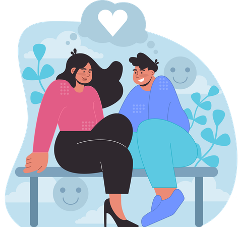 Couple having  Gratitude in companionship  Illustration