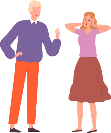 Couple having issues with each other Illustration