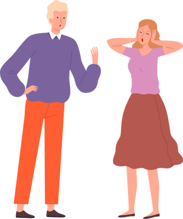 Couple having issues with each other  Illustration