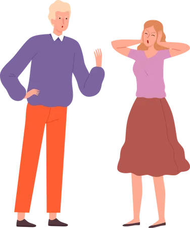 Couple having issues with each other  Illustration