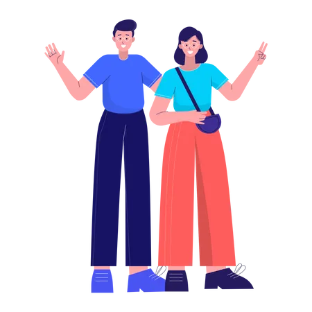 Couple heureux  Illustration